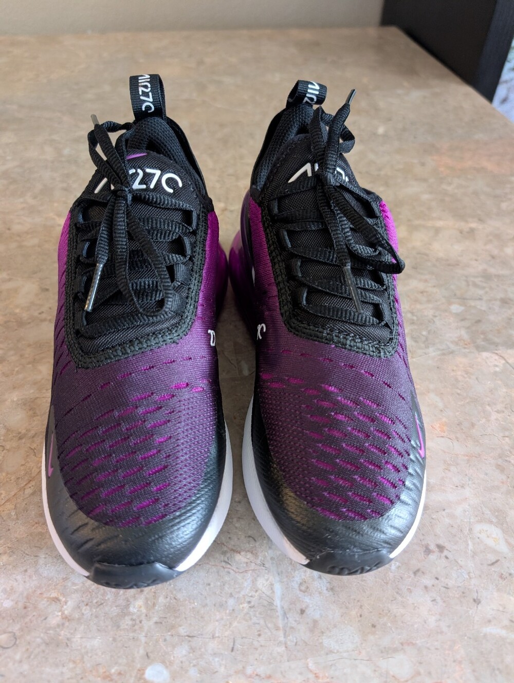 Nike Air Max 270 GS Vivid Purple/Black Running Shoes Youth Size 4Y New No Box - Picture 4 of 10